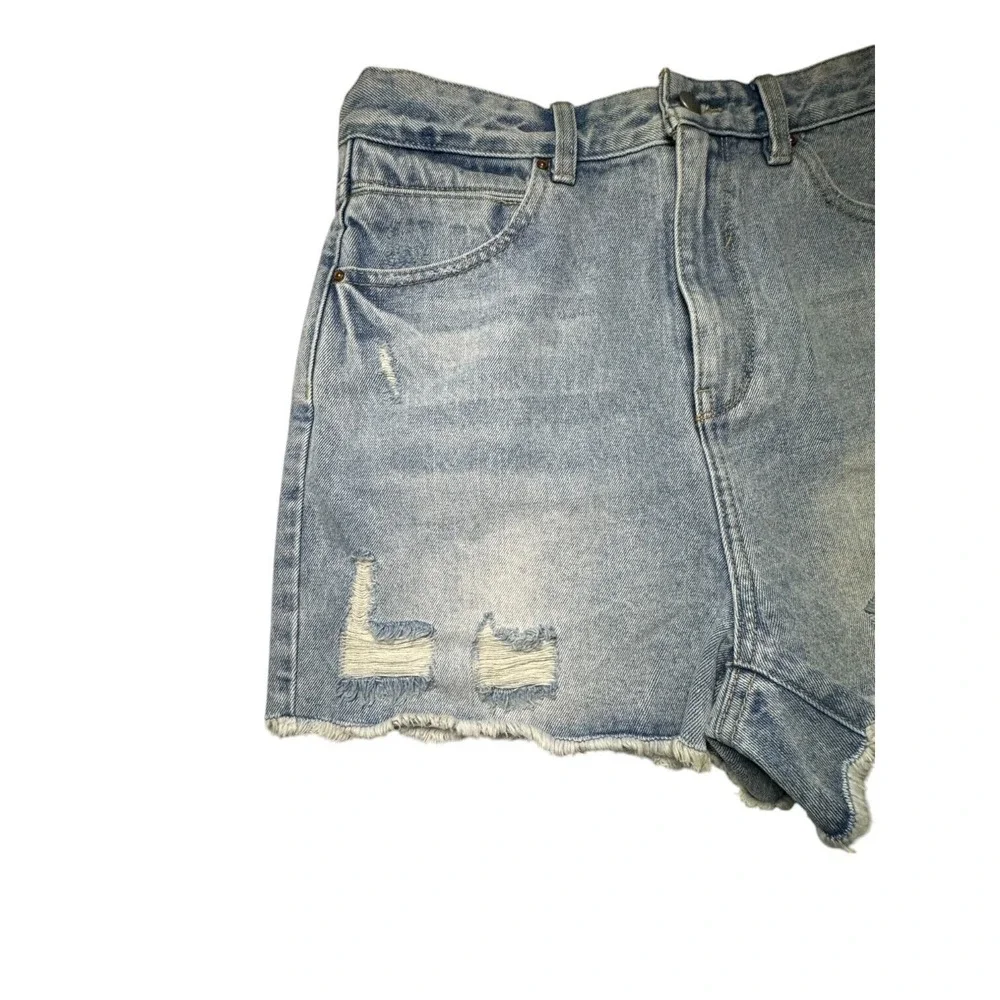 Chelsea & Violet High Rise Cut Of Raw Hem Denim Shorts Sz 32 Y2K 90s‎ Spring NWT